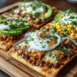 When it comes to quick, satisfying meals that please a crowd, the Smoky BBQ Chicken Flatbread Delight stands out as a top contender. This recipe combines tender, smoky chicken with the sweet and tangy notes of barbecue sauce, all nestled on a warm flatbread and topped with gooey cheese and fresh ingredients. Whether you're looking for a delightful dish for a family dinner, a fun gathering with friends, or a speedy weeknight meal, this flatbread delight ticks all the boxes. Its simplicity and versatility make it a favorite for busy cooks who want to serve something special without spending hours in the kitchen.