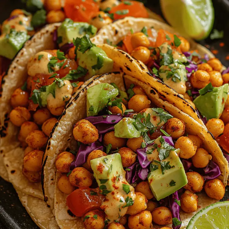 In the world of culinary exploration, few dishes can rival the vibrant and satisfying Crunchy Chickpea Fiesta Tacos. These tacos offer a perfect blend of textures and flavors, making them a standout option for anyone looking to elevate their dining experience. Not only do they tantalize the taste buds, but they also support a healthy lifestyle with their wholesome, plant-based ingredients. Packed with protein-rich chickpeas and a colorful array of fresh vegetables, these tacos are ideal for a quick weeknight dinner or a festive gathering with friends and family.