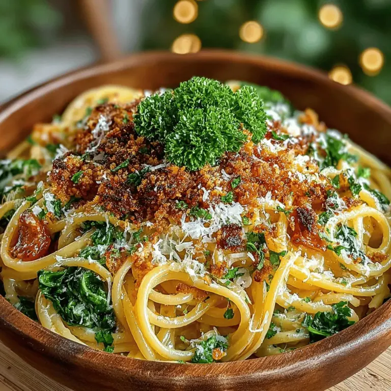 When you think of pasta, you might envision a heavy, indulgent dish that leaves you feeling sluggish. However, Zesty Creamy Lemon Kale Pasta with Crunchy Crumb Topping defies this stereotype, presenting a vibrant and flavorful meal that strikes the perfect balance between richness and freshness. This dish combines the decadent creaminess of a traditional pasta sauce with the bright, zesty notes of lemon and the wholesome goodness of kale, making it an ideal choice for anyone seeking a comforting yet health-conscious dining option.