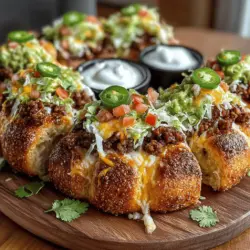 Mini Chicken Taco Ring Bites are a delightful fusion of flavors and textures that elevate any gathering, game day, or family dinner into a memorable culinary experience. These bite-sized treats bring together the savory richness of seasoned ground chicken, the creaminess of melted cheese, and the freshness of crisp vegetables, all artfully wrapped in flaky crescent dough. The beauty of this recipe lies not only in its taste but also in its simplicity; with minimal prep time and a straightforward cooking process, you'll find that these bites are as easy to make as they are impressive to serve.
