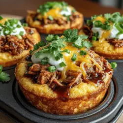 Mini BBQ Chicken Cornbread Bowls