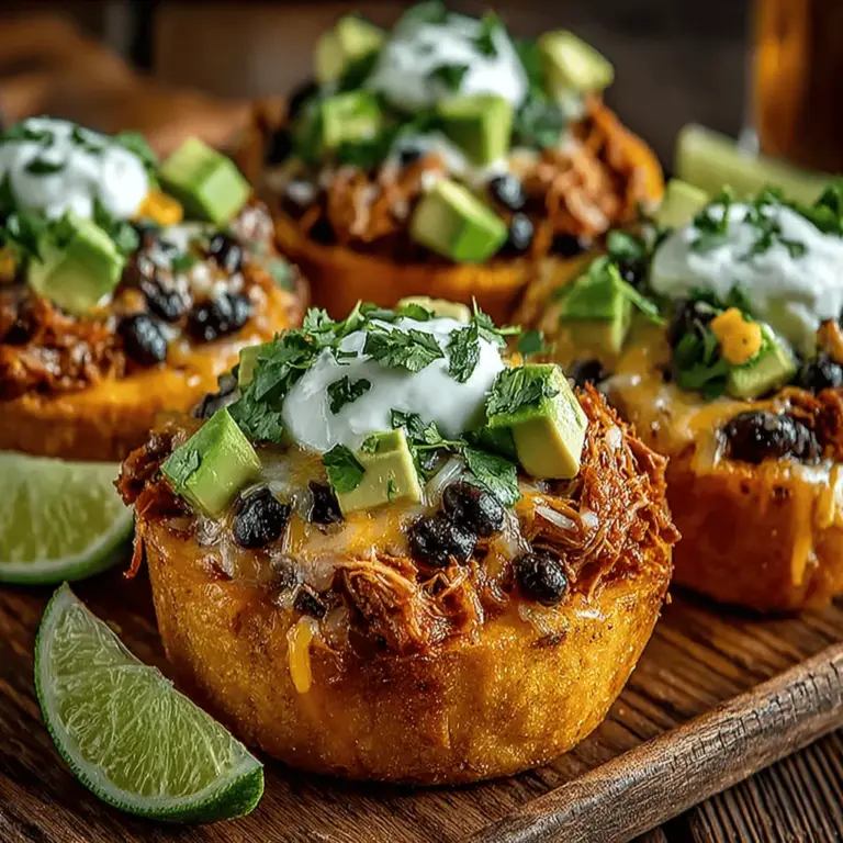 When it comes to finding a meal that is both delicious and nutritious, Loaded Chicken Sweet Potato Cups stand out as an exceptional choice. This innovative dish combines the natural sweetness of sweet potatoes with savory shredded chicken, black beans, corn, and cheese, creating a delightful balance of flavors and textures that is sure to please everyone at the table. Whether you are looking for a hearty family dinner, a meal prep option for the week ahead, or a crowd-pleasing appetizer for entertaining guests, these sweet potato cups are versatile enough to fit any occasion.