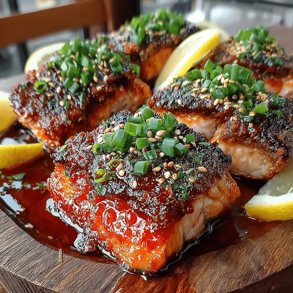 Sriracha Honey Glazed Salmon is a culinary masterpiece that beautifully balances sweet, spicy, and savory flavors, making it a favorite among seafood lovers and home cooks alike. This dish not only tantalizes the taste buds but also offers a vibrant and appealing presentation that can elevate any dining experience, from a casual weeknight dinner to an elegant gathering. The allure of this recipe lies in its simplicity and the harmonious blend of ingredients that come together to create a glaze that perfectly complements the rich, buttery flavor of salmon.