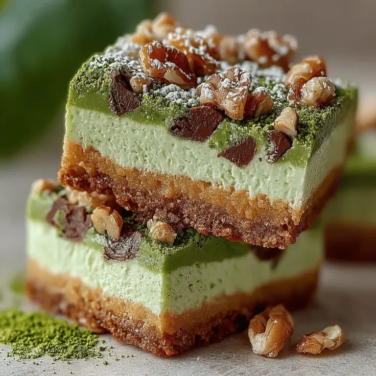 In the world of desserts, the quest for a treat that satisfies both the palate and the body can often feel like a daunting challenge. Enter the Frozen Yogurt Matcha Cookie Dough Bars, a delightful fusion of flavors that not only tantalizes your taste buds but also aligns with a healthier lifestyle. These bars feature a nutty, chewy cookie dough layer that pairs beautifully with a creamy matcha yogurt topping, creating a delicious balance of textures and tastes.