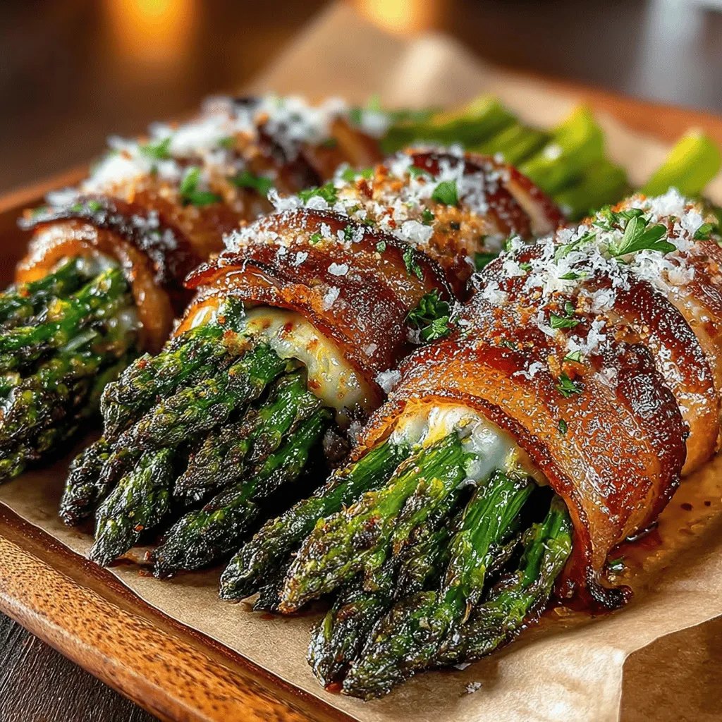 Bacon-Wrapped Asparagus Bundles are a delightful culinary creation that artfully combines the earthy flavor of fresh asparagus with the savory richness of thick-cut bacon. This dish stands out not only for its mouthwatering taste but also for its visually appealing presentation, making it an ideal appetizer or a stunning side dish for gatherings, holidays, or any special occasion. Whether you’re hosting a dinner party or simply enjoying a family meal, these bundles are sure to impress.