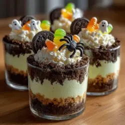 The first step in creating your Spooky Halloween Dirt Cups is making the pudding. Start by gathering your ingredients: instant chocolate pudding mix, milk, and a whisk. In a medium bowl, combine the pudding mix with the milk as directed on the package. The key to achieving a perfect pudding consistency is to whisk vigorously for about two minutes. This not only ensures that the mixture is well combined but also helps to incorporate air, giving the pudding a light and fluffy texture.