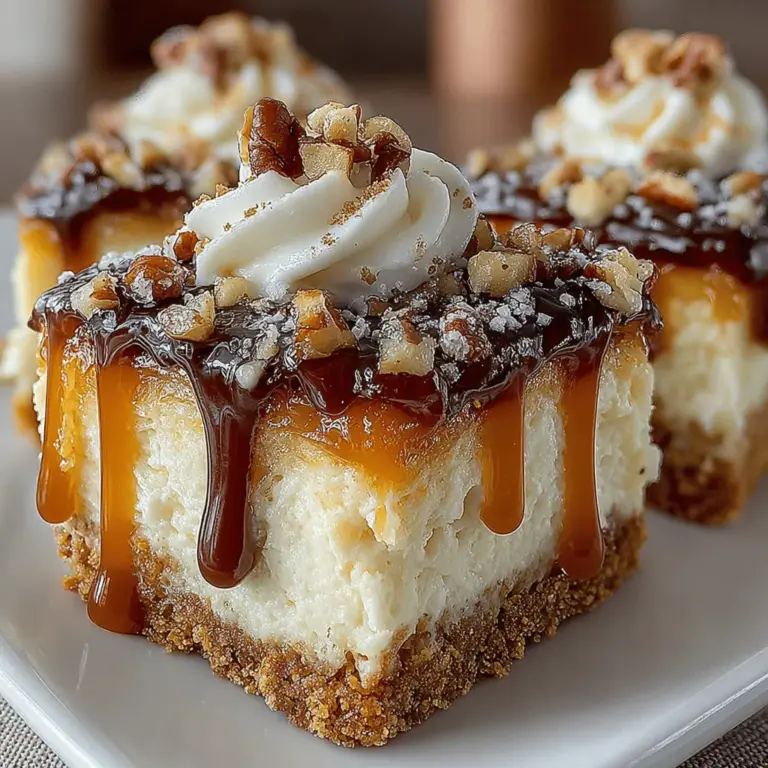 As the leaves begin to turn and the air fills with the crisp scent of autumn, our cravings shift towards the warm and comforting flavors of the season. Among these flavors, pumpkin reigns supreme, embodying the essence of fall with its rich, earthy sweetness. The Autumn Delight Caramel Pecan Pumpkin Cheesecake Bars are the perfect embodiment of this time of year. This delectable treat marries the creamy texture of cheesecake with the seasonal favorites of pumpkin and caramel, all enhanced by the crunch of toasted pecans, creating a dessert that is not only satisfying but also visually stunning.