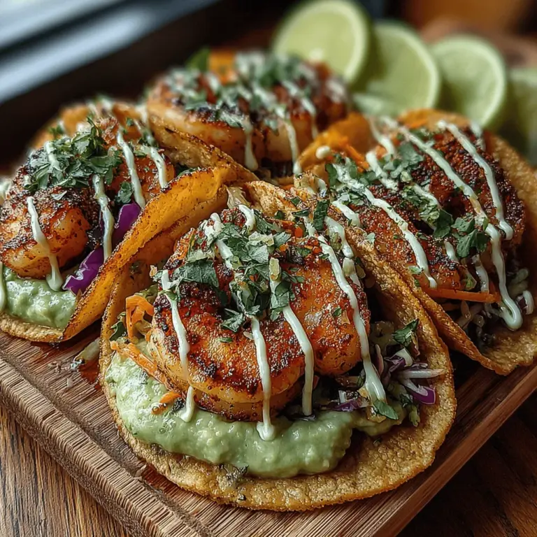 Tacos are celebrated around the globe as a versatile and beloved dish, often representing a fusion of flavors and culinary traditions. From the bustling streets of Mexico to gourmet restaurants in major cities, tacos offer a canvas for creativity and cultural expression. Among the myriad of taco variations, one that stands out is the Zesty Shrimp Tacos with Creamy Avocado Bliss. This recipe combines succulent shrimp with a rich, creamy avocado sauce, resulting in a delightful balance of flavors and textures that tantalize the taste buds.