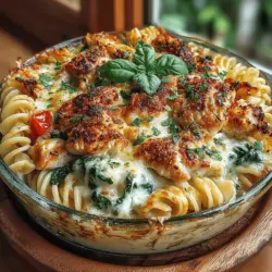 Cheesy Spinach & Chicken Delight Pasta Bake