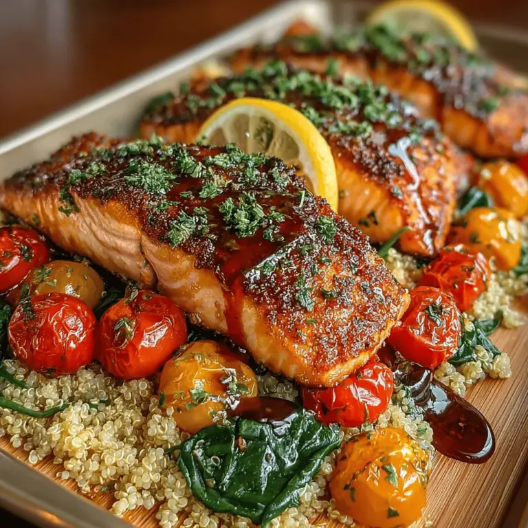 In the fast-paced world we live in, the appeal of one-pan meals has skyrocketed. Not only do they simplify the cooking process, but they also minimize the cleanup that often accompanies traditional meal preparation. One-pan meals have become a go-to solution for busy families, professionals, and anyone looking to maximize their time in the kitchen without sacrificing flavor or nutrition. Today, we’re excited to introduce you to a standout recipe in this genre: Zesty One-Pan Lemon Herb Salmon and Quinoa.