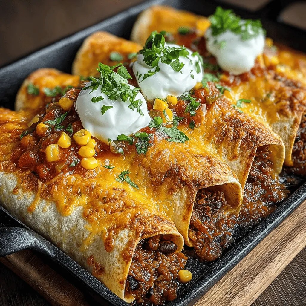 - 2 cups shredded cooked chicken - 1 can (15 oz) black beans, drained and rinsed - 1 cup corn kernels (fresh, frozen, or canned) - 1 cup salsa (mild or spicy, depending on preference) - 1 teaspoon ground cumin - 1 teaspoon smoked paprika - 1 teaspoon garlic powder - 1 teaspoon onion powder - 8-10 corn tortillas - 1 cup shredded cheese (cheddar or Mexican blend) - Fresh cilantro for garnish (optional) - Olive oil for greasing the baking dish