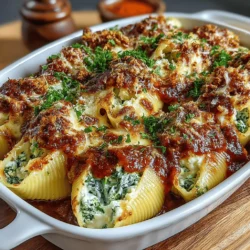 Explore the delightful world of Cheesy Spinach and Lentil Stuffed Jumbo Shells, a nutritious and flavorful dish that blends comfort food with healthy ingredients. This recipe not only satisfies your cravings but also packs a punch with protein-rich lentils and fresh spinach, making it a perfect option for a family dinner or a gathering with friends. With the creamy ricotta and melted mozzarella, this dish is sure to become a favorite in your household. Get ready to dive into this comprehensive guide that takes you through every step of creating this delicious meal.