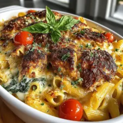 Creamy Spinach & Chicken Pasta Bake