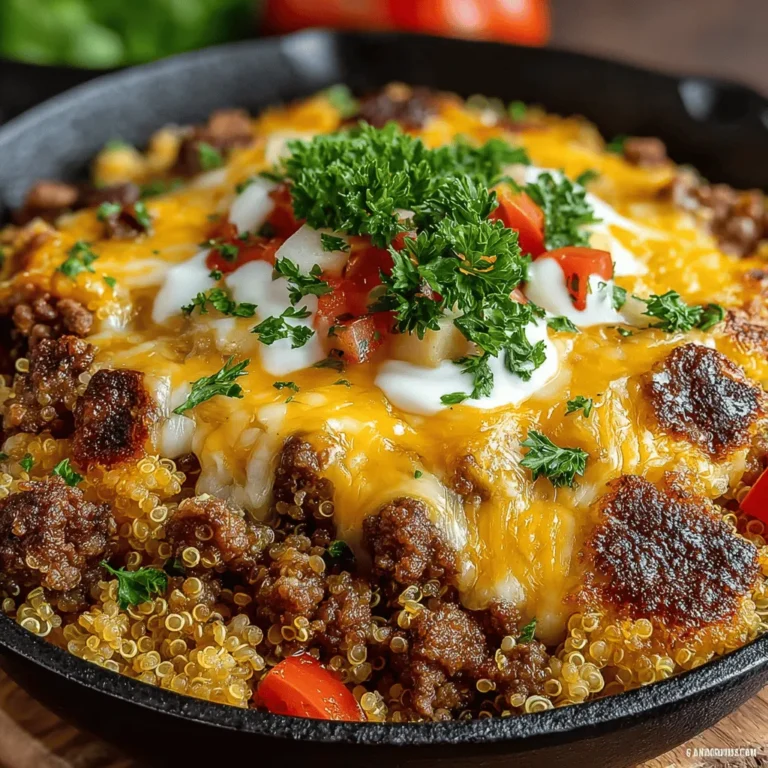 One-pan meals have become a go-to solution for busy weeknights, offering a delicious and efficient way to prepare dinner without the hassle of multiple pots and pans. The Cheesy Beef & Quinoa Bliss recipe stands out as a flavor-packed option, combining the hearty richness of ground beef with the nutrient-dense goodness of quinoa. This dish not only satisfies hunger but also provides essential nutrients, making it a wholesome choice for families. With minimal cleanup and easy preparation steps, you can enjoy a comforting meal that’s both cheesy and hearty.