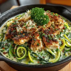 Creamy Chicken Alfredo Zoodles: A Deliciously Healthy Twist on a Classic