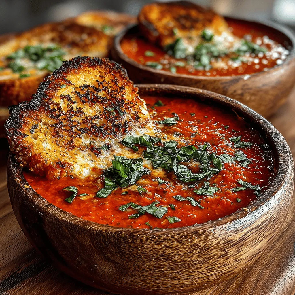- 2 tablespoons olive oil - 1 medium onion, chopped - 3 cloves garlic, minced - 2 cans (14.5 ounces each) crushed tomatoes - 3 cups vegetable broth - 1 cup heavy cream or coconut cream - 1 cup fresh basil leaves, chopped - 4 slices sourdough or whole grain bread - 1 cup shredded cheddar or mozzarella cheese - Salt and pepper to taste