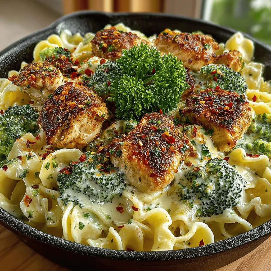 In the bustling world of weeknight dinners, few dishes offer the comforting embrace of Creamy Chicken and Broccoli Alfredo Skillet. This one-skillet wonder combines tender, juicy chicken, vibrant green broccoli, and a velvety Alfredo sauce, all harmoniously tossed with perfectly cooked fettuccine. It’s a dish that not only satisfies hunger but also warms the heart. With its rich flavors and satisfying textures, this recipe is a go-to for families looking to enjoy a nutritious yet indulgent meal without spending hours in the kitchen.