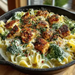 In the bustling world of weeknight dinners, few dishes offer the comforting embrace of Creamy Chicken and Broccoli Alfredo Skillet. This one-skillet wonder combines tender, juicy chicken, vibrant green broccoli, and a velvety Alfredo sauce, all harmoniously tossed with perfectly cooked fettuccine. It’s a dish that not only satisfies hunger but also warms the heart. With its rich flavors and satisfying textures, this recipe is a go-to for families looking to enjoy a nutritious yet indulgent meal without spending hours in the kitchen.