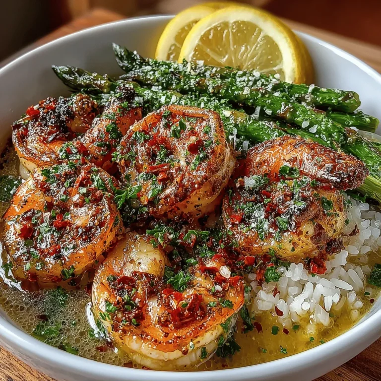 - 1 pound large shrimp, peeled and deveined - 1 cup jasmine rice - 2 cups vegetable or chicken broth - 1 bunch asparagus, trimmed and cut into 2-inch pieces - 2 tablespoons olive oil - 3 cloves garlic, minced - 1 lemon, juiced and zested - 1 teaspoon red pepper flakes (adjust to taste) - Salt and pepper to taste - Fresh parsley, chopped for garnish