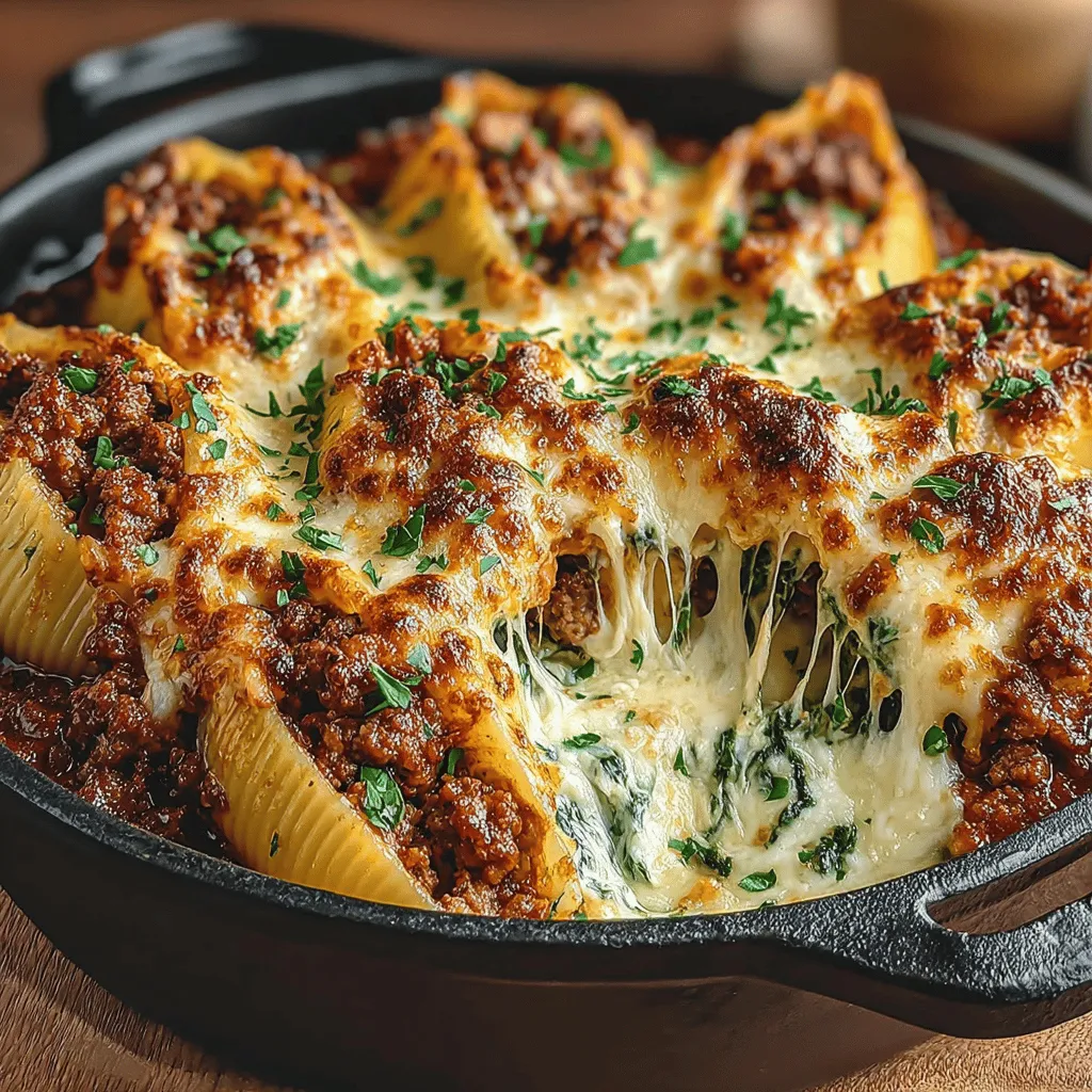 - 12 large pasta shells - 1 pound ground turkey - 2 cups fresh spinach, chopped - 1 cup ricotta cheese - 1 cup shredded mozzarella cheese - 1/2 cup grated Parmesan cheese - 1 clove garlic, minced - 1 teaspoon Italian seasoning - Salt and pepper to taste - 2 cups marinara sauce - Olive oil for cooking
