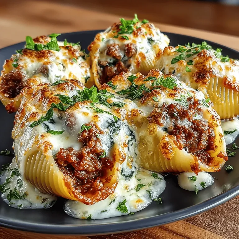 - 12 large pasta shells - 1 pound ground turkey - 2 cups fresh spinach, chopped - 1 cup ricotta cheese - 1 cup shredded mozzarella cheese - 1/2 cup grated Parmesan cheese - 1 clove garlic, minced - 1 teaspoon Italian seasoning - Salt and pepper to taste - 2 cups marinara sauce - Olive oil for cooking