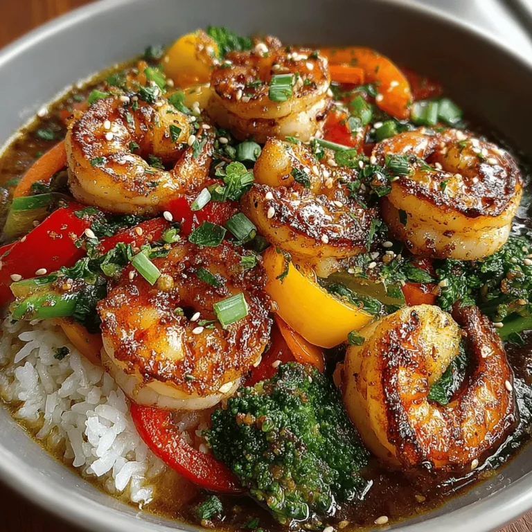 Embark on a culinary journey with this Sizzling Shrimp & Garden Veggie Stir-Fry, a dish that embodies both flavor and nutrition. This quick and easy recipe showcases the beautiful colors and textures of fresh vegetables paired with succulent jumbo shrimp, making it an appealing choice for both weeknight dinners and entertaining guests. In just 20 minutes, you can create a meal that is not only delicious but also packed with essential nutrients, perfect for those who value health-conscious dining without compromising taste.