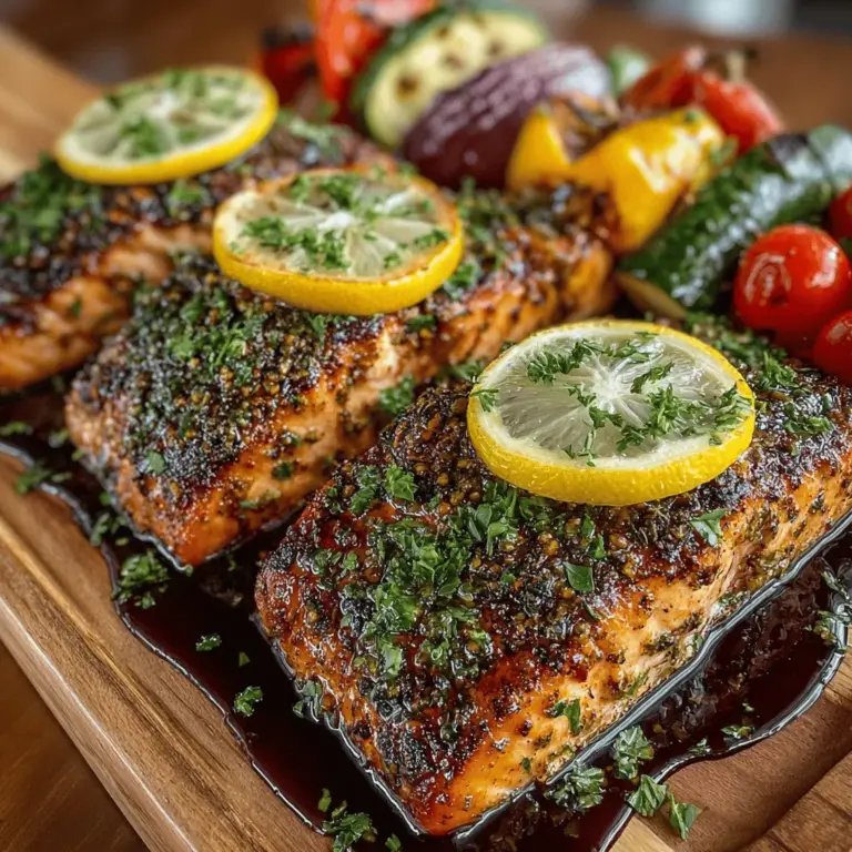 As the weather warms up and the days grow longer, there's nothing quite like the allure of grilling outdoors. The Zesty Lemon Herb Grilled Salmon with Colorful Veggies is a dish that not only embodies the vibrant spirit of summer but also offers a wholesome, nutritious meal that is perfect for gatherings or a cozy family dinner. This recipe combines the richness of salmon with the bright, fresh flavors of herbs and citrus, making it a delightful choice for anyone looking to enjoy a tasty yet healthy meal.