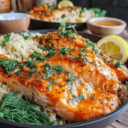 Zesty Lemon Herb Salmon with Quinoa is a vibrant dish that perfectly marries the freshness of herbs with the rich flavor of salmon. This recipe is not only visually appealing but also packed with nutrients, making it an excellent choice for a healthy weeknight dinner or a special occasion. The zesty lemon sauce adds a bright twist that enhances the natural flavors of the fish and quinoa.