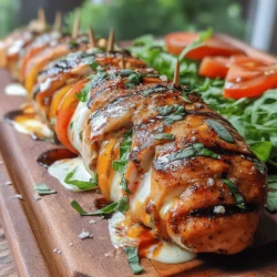 Grilled Cheesy Caprese Stuffed Chicken is a delightful twist on a classic favorite, combining the rich flavors of a traditional Caprese salad with the heartiness of grilled chicken. This dish not only pleases the palate but also offers a visually stunning presentation, making it perfect for family dinners or entertaining guests.