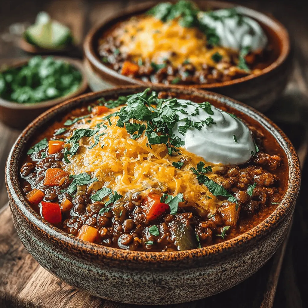 - 1 cup dried lentils (green or brown) - 1 medium onion, diced - 2 cloves garlic, minced - 1 bell pepper (any color), chopped - 2 medium carrots, diced - 2 stalks celery, diced - 1 can (15 oz) kidney beans, drained and rinsed - 1 can (15 oz) black beans, drained and rinsed - 1 cup corn (fresh, frozen, or canned) - 28 oz can crushed tomatoes - 4 cups vegetable broth - 2 tablespoons chili powder - 1 tablespoon cumin - 1 teaspoon smoked paprika - Salt and pepper to taste - 1 cup sharp cheddar cheese, shredded (or vegan cheese alternative)