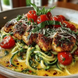 In the world of healthy eating, finding flavorful and satisfying dishes can be a challenge. If you're on the lookout for a delicious, nutritious meal that combines protein, vegetables, and creamy goodness, look no further than this Creamy Tomato Basil Chicken & Zucchini Noodles recipe. Featuring tender chicken breasts, spiralized zucchini noodles, and a rich tomato basil sauce, this dish is not only simple to prepare but also bursting with flavor. Perfect for weeknight dinners or special occasions, this recipe is bound to impress both family and friends.