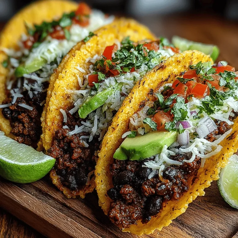 - 1 pound lean ground beef - 1 can (15 ounces) black beans, rinsed and drained - 1 medium onion, finely chopped - 2 cloves garlic, minced - 1 cup corn (fresh, frozen, or canned) - 1 can (14.5 ounces) diced tomatoes, drained - 1 packet taco seasoning - 1 tablespoon olive oil - Juice of 1 lime - Salt and pepper to taste - Soft or hard taco shells - Fresh toppings (lettuce, cheese, salsa, avocado, etc.)