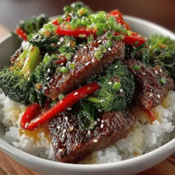 - 1 pound flank steak, thinly sliced against the grain - 2 cups broccoli florets - 1 red bell pepper, sliced - 3 cloves garlic, minced - 1 tablespoon fresh ginger, minced - 1/4 cup soy sauce - 2 tablespoons oyster sauce - 1 tablespoon cornstarch - 2 tablespoons vegetable oil - 1 tablespoon sesame oil - Salt and pepper to taste - Cooked rice or noodles for serving