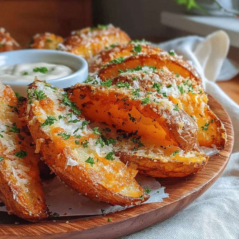 Crispy potato wedges are a beloved comfort food that can elevate any meal or serve as a delightful snack. Their golden-brown exterior, paired with a fluffy interior, creates a satisfying bite that appeals to both kids and adults alike. The combination of garlic and Parmesan adds an irresistible depth of flavor, making these wedges truly special.