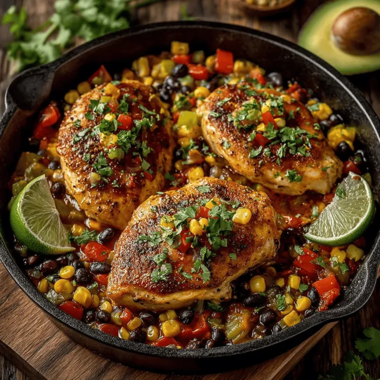If you're looking for a quick and satisfying meal that packs a punch of flavor, look no further than this Spicy One-Pan Southwest Chicken & Black Beans recipe. This dish combines tender chicken, hearty black beans, and a medley of vibrant southwestern spices, making it an ideal choice for busy families or anyone in need of a hassle-free dinner option. Not only is this recipe easy to prepare, but it also offers numerous health benefits, thanks to the protein-rich chicken and fiber-packed black beans.