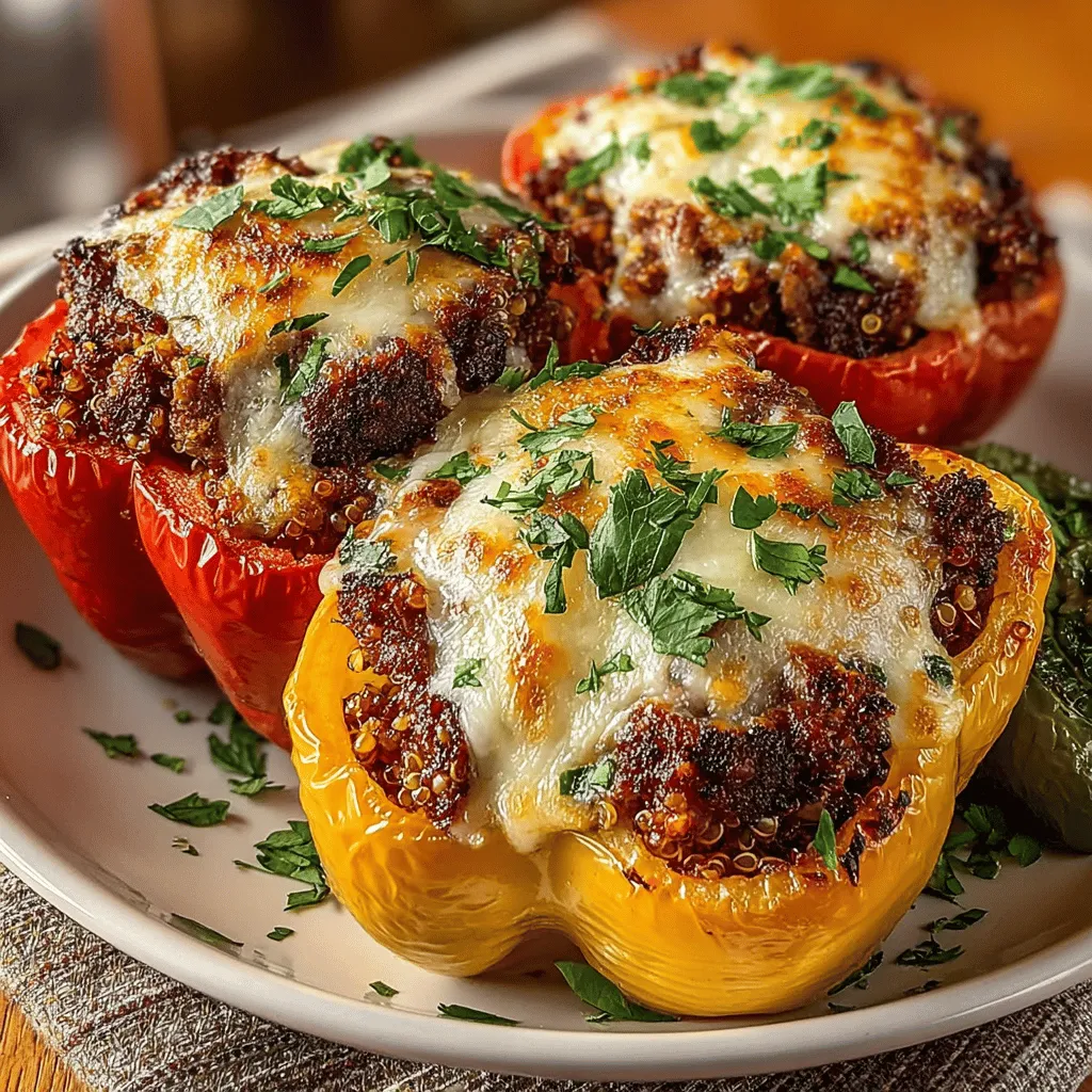 Discover a delightful and nutritious twist on traditional stuffed peppers with our Cheesy Beef and Quinoa Stuffed Peppers recipe. This dish combines the savory flavors of ground beef or turkey, wholesome quinoa, and vibrant vegetables, all encased in colorful bell peppers and topped with melted cheese. Perfect for a family dinner or meal prep, these stuffed peppers are not only satisfying but also packed with nutrients. Join us as we walk through the steps to create this mouthwatering dish while exploring its health benefits and versatility.