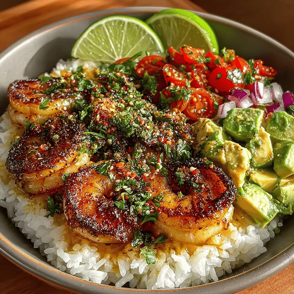 The Bright Shrimp and Avocado Rice Bowl is a vibrant and healthy meal that combines the delightful flavors of shrimp, creamy avocado, and fresh vegetables over a bed of fluffy jasmine rice. This dish is not only visually appealing but also packed with nutrients, making it a perfect choice for a quick lunch or dinner. The freshness of the ingredients offers a refreshing taste while providing essential vitamins and minerals, catering to health-conscious eaters. Additionally, this recipe is versatile and easy to prepare, making it ideal for those with busy lifestyles who still want to enjoy a wholesome home-cooked meal.