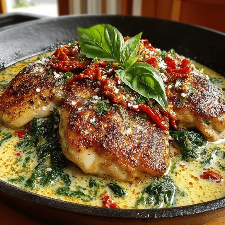 One-Pan Creamy Tuscan Chicken Skillet is a delightful dish that brings the bold flavors of Tuscany into your kitchen with minimal effort. This recipe is perfect for busy weeknights or a cozy weekend dinner, as it combines the rich, creamy texture of a savory sauce with tender chicken, all cooked in a single skillet. The beauty of this meal lies not only in its delectable taste but also in its convenience; fewer dishes mean less cleanup and more time to savor your culinary creation.
