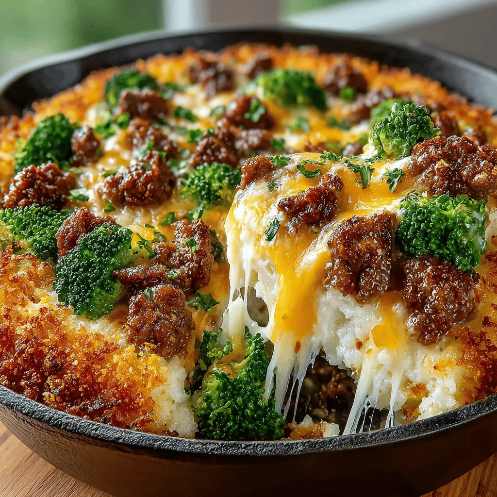 The One-Pan Cheesy Beef and Broccoli Bake is a delightful dish that combines the rich flavors of seasoned ground beef, tender broccoli, and gooey cheese, all baked together in a single dish. Perfect for busy families, this recipe offers a wholesome meal without the hassle of multiple pots and pans. With its balance of protein, vegetables, and carbohydrates, this bake not only satisfies hunger but also delivers essential nutrients, making it an excellent choice for any dinner table.