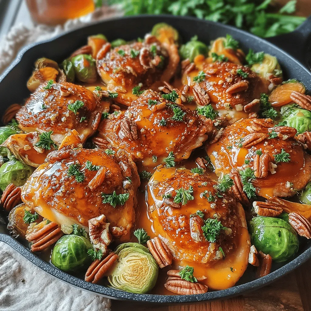 Explore the delicious flavors of One-Pan Maple Dijon Chicken & Brussels, a delightful dish that brings together tender chicken thighs, caramelized Brussels sprouts, and a rich maple-Dijon glaze. This recipe not only simplifies dinner prep with its one-pan technique but also offers a stunning presentation that is sure to impress family and friends. Perfect for weeknight meals or special occasions, this dish is easy to prepare and packed with wholesome ingredients.