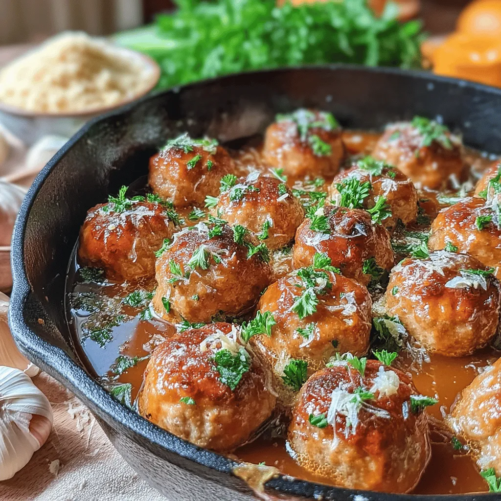 Skillet Bourbon Glazed Turkey Meatballs are a delightful twist on a classic favorite, bringing a rich, smoky flavor that elevates the humble meatball to gourmet status. The unique bourbon glaze not only adds a depth of flavor but also creates a beautiful caramelized finish that is hard to resist. Perfect for family dinners or entertaining guests, these meatballs are sure to impress with their savory taste and appealing presentation.