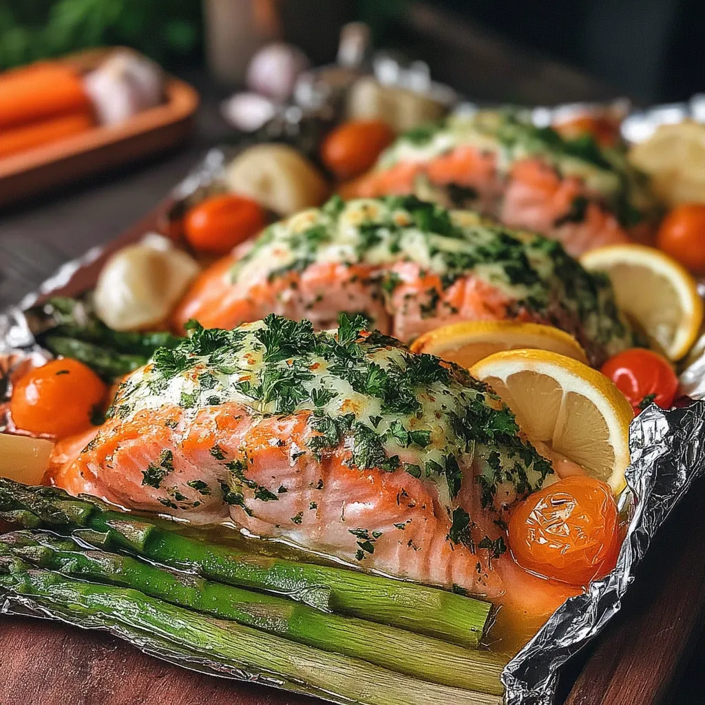 Discover the joy of cooking with our Flaky Herb Butter Salmon Foil Packets recipe. This easy-to-follow dish combines the rich flavors of salmon with fresh herbs and vibrant vegetables, making it a perfect weeknight dinner or a special occasion meal. The method of cooking in foil not only retains moisture, ensuring a flaky and tender salmon, but also simplifies clean-up.