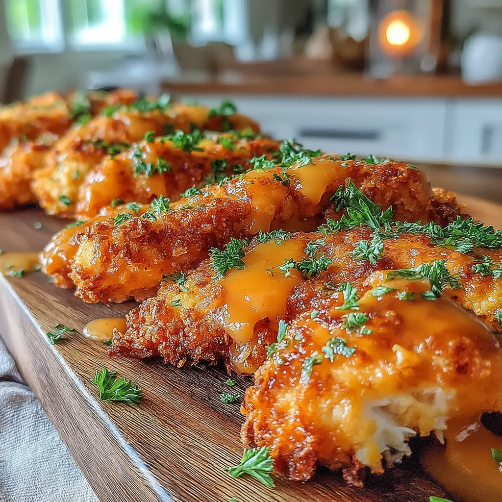 Honey Mustard Gravy Chicken Tenders are a deliciously indulgent dish that combines the crunch of perfectly fried chicken with a rich and flavorful gravy. This recipe is a favorite among families and is sure to impress at casual gatherings and dinner parties alike. The blend of sweet and tangy honey mustard gravy elevates the tender chicken, making it a standout dish.