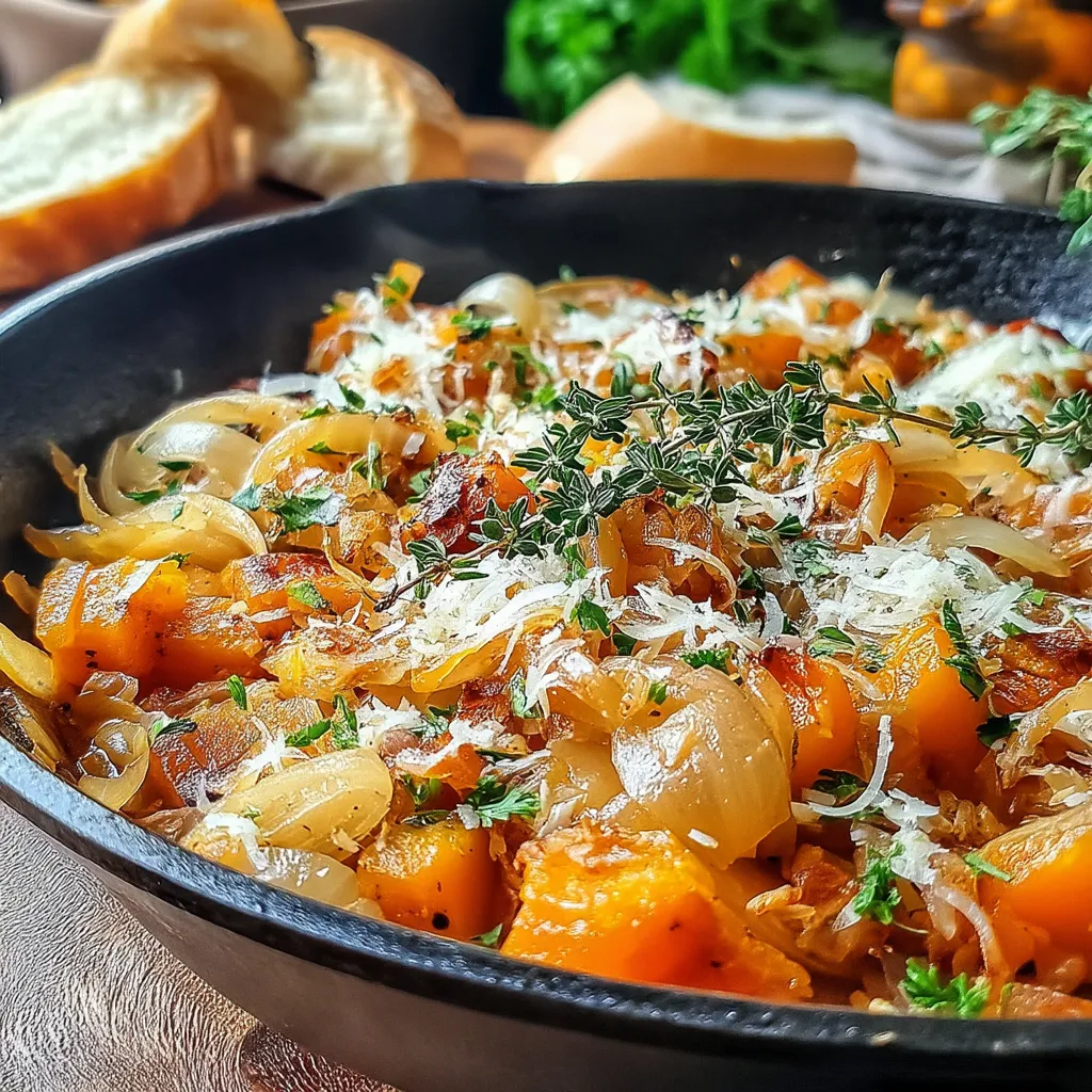 Sweet Caramelized Onion & Pumpkin Skillet is a delightful dish that masterfully combines the rich sweetness of caramelized onions with the earthy flavor of pumpkin. This harmonious blend creates a comforting meal that is perfect for both casual weeknight dinners and festive holiday gatherings. The dish not only tantalizes the taste buds but also offers an appealing visual presentation, making it a standout addition to any table.