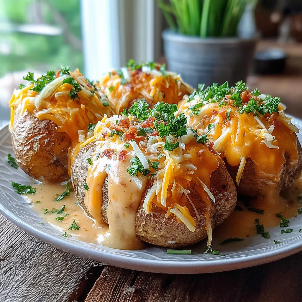 Herb Butter Gravy Loaded Potatoes are the epitome of comfort food, bringing warmth and satisfaction to any meal. This dish features fluffy baked potatoes generously topped with a rich, herb-infused butter gravy that elevates the humble spud to new heights. Perfect for cozy family dinners or lively gatherings, these loaded potatoes are sure to impress your guests and satisfy your cravings.
