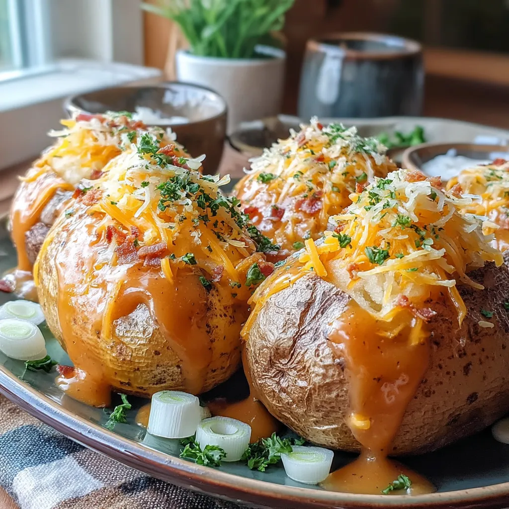 Herb Butter Gravy Loaded Potatoes are the epitome of comfort food, bringing warmth and satisfaction to any meal. This dish features fluffy baked potatoes generously topped with a rich, herb-infused butter gravy that elevates the humble spud to new heights. Perfect for cozy family dinners or lively gatherings, these loaded potatoes are sure to impress your guests and satisfy your cravings.